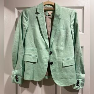 J. Crew Factory Mint Green Linen Blazer